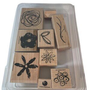 Mixed Bouquet Stampin Up Rubber Stamp Set 2005 9 Wood Floral Patterns Crafting